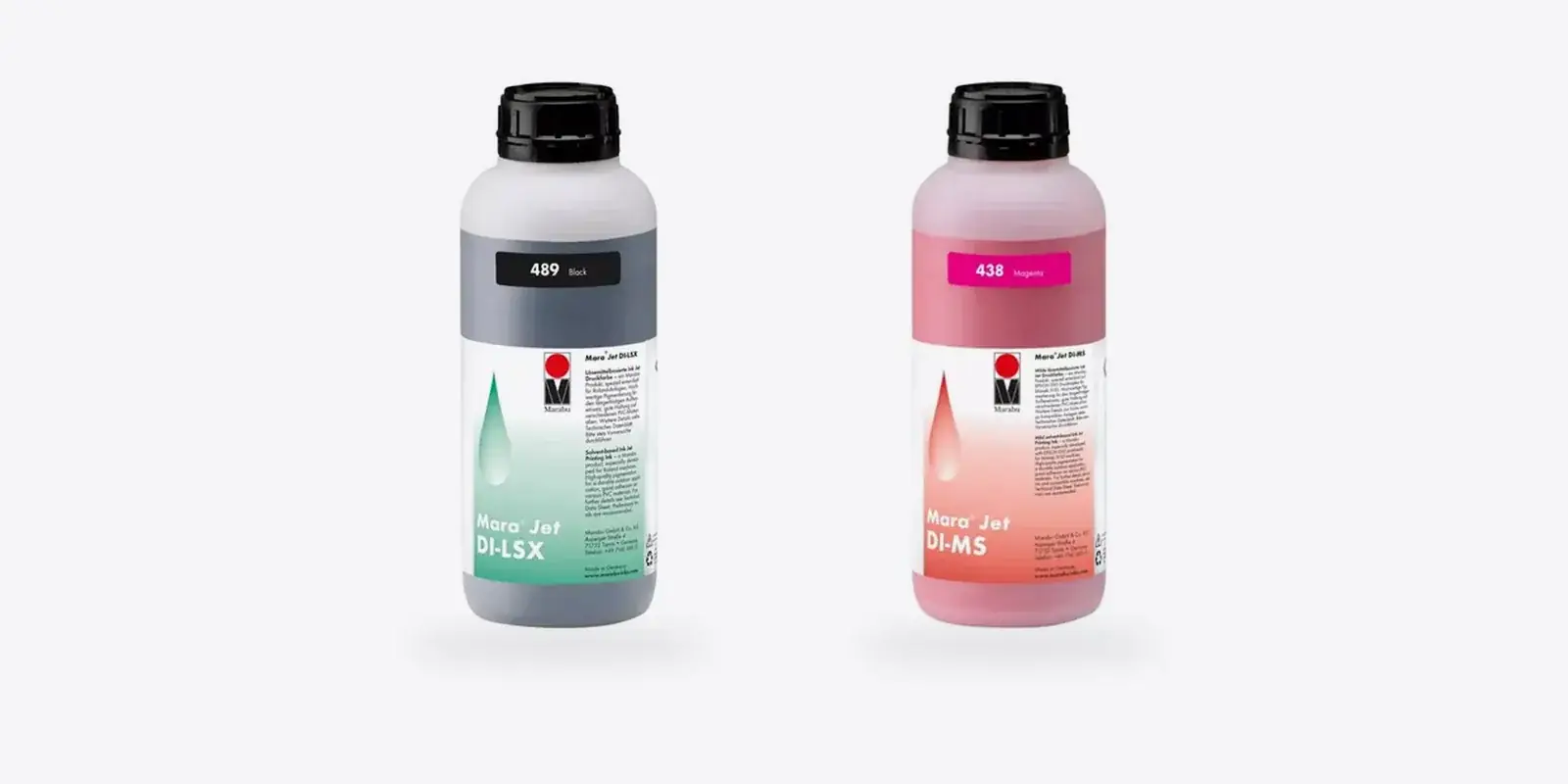 Marabu Marajet DI-LSX and DI-MS inkjet ink bottles